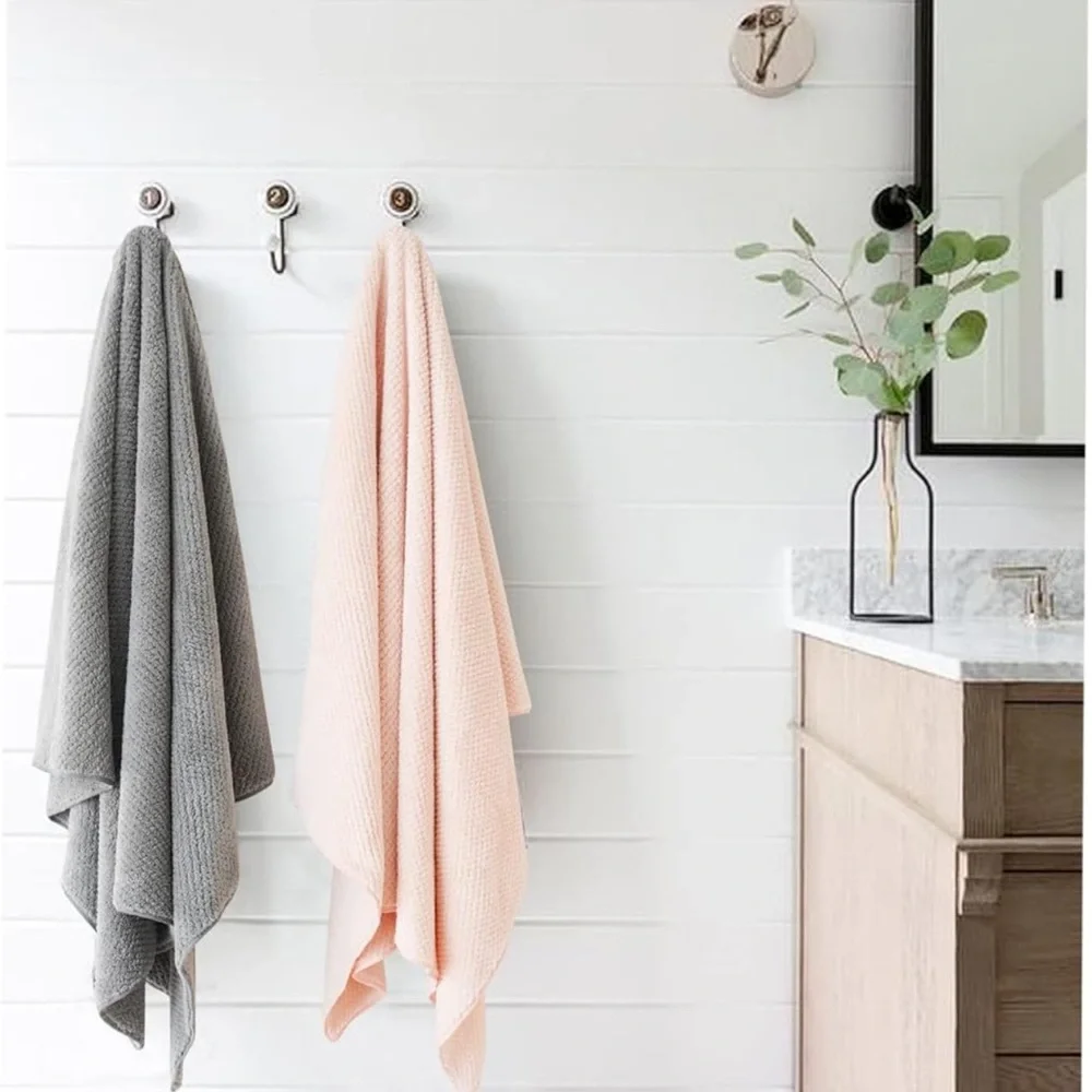 Gray and Pink Hair Towel Wrap Set